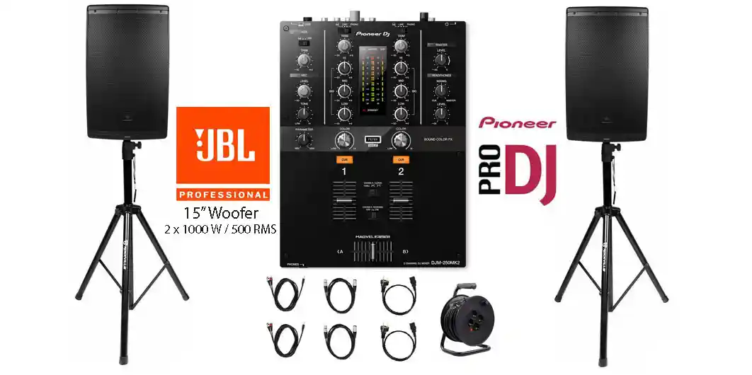 Alquiler 2x JBL 715  y Mezcladora DJM 250