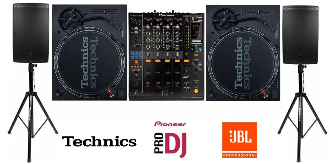 Sonido JBL + Technics mk7 + Pioneer DJM 900 Nexus