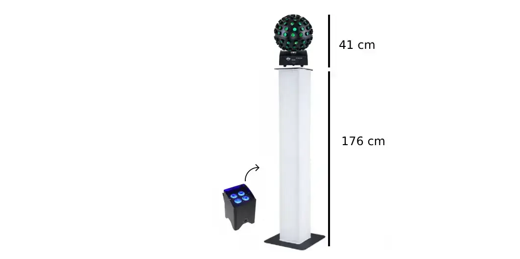 1x Disco Party led ball with tower