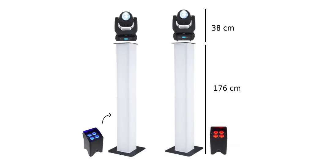 2x Moving head with tower