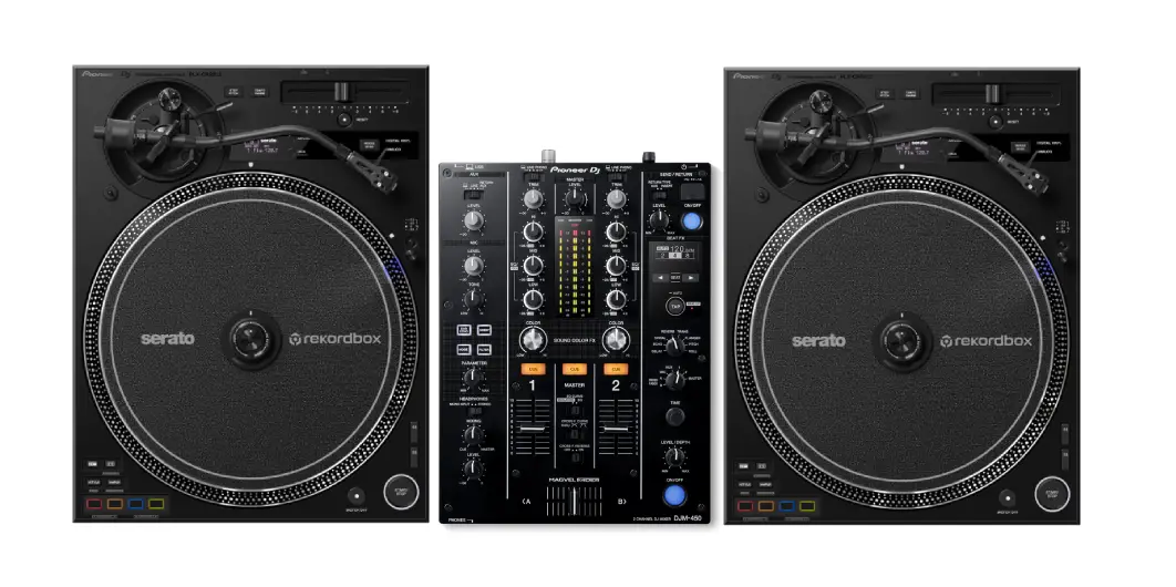 Set de DJ Pioneer PLX CRRS12 y DJM 450