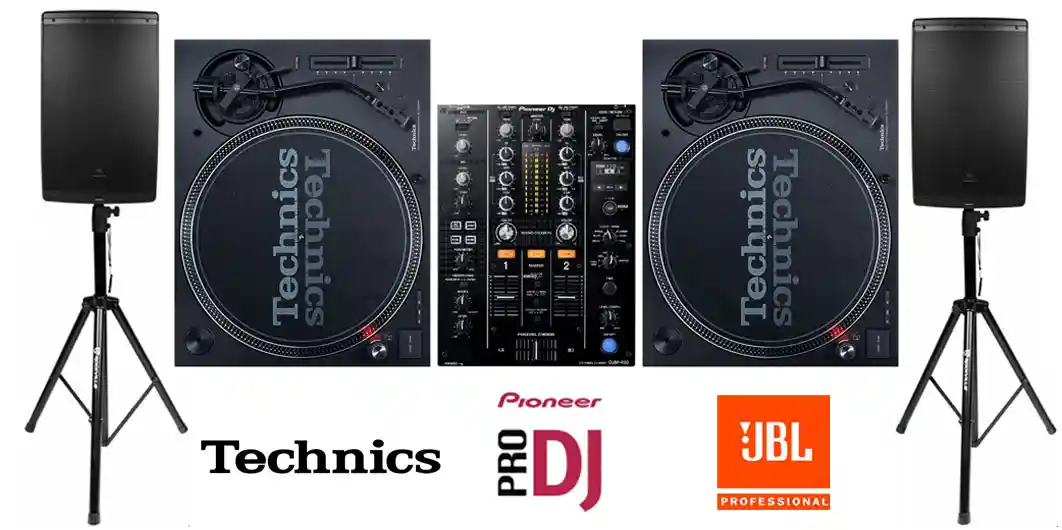 JBL Sound + Technics 1210 mk7 + Pioneer DJM 450 