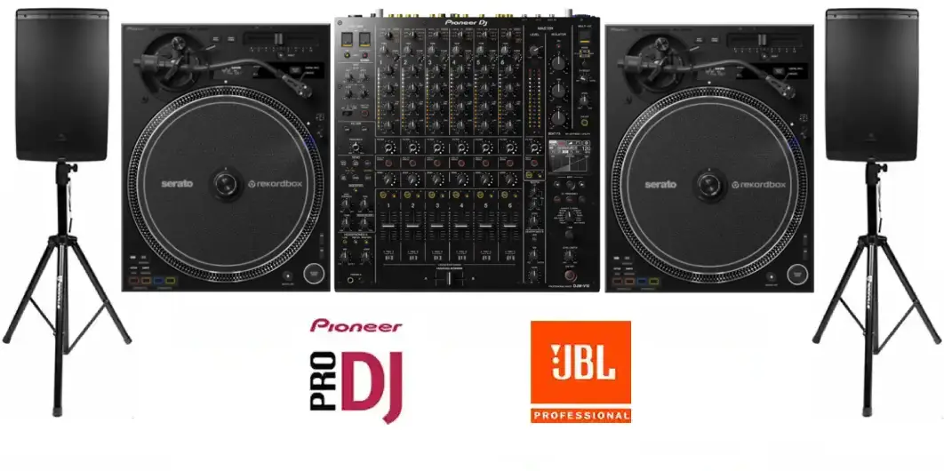 JBL Sound + Pioneer DJ PLX-CRSS12 + Mixer Pioneer DJM V10
