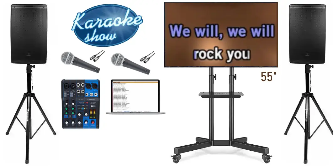 tv karaoke with cable microphones