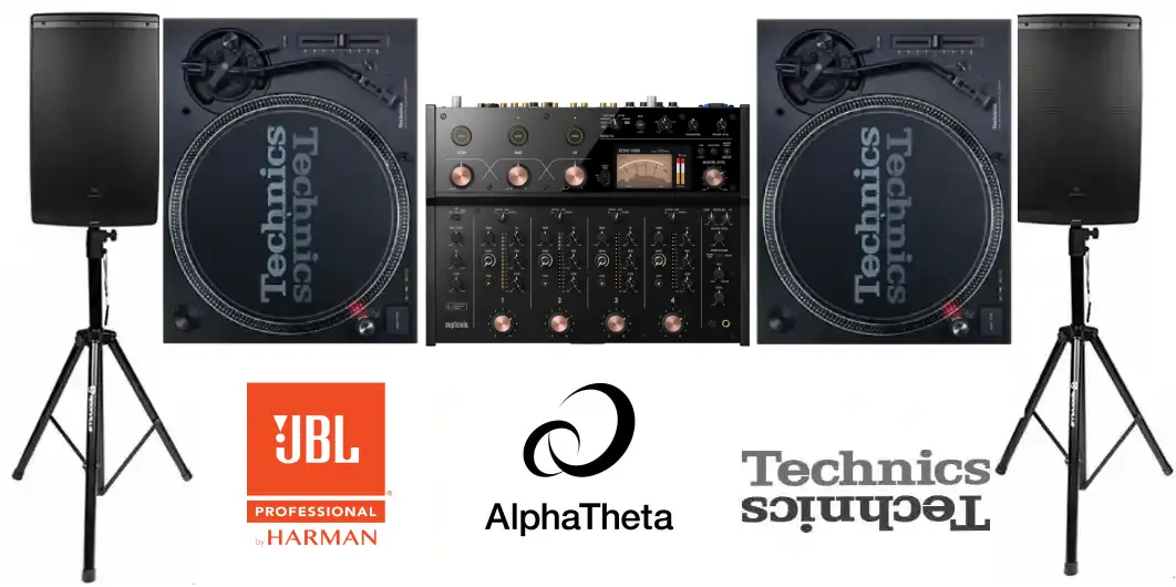 JBL Sound + Technics 1210 mk7 + Mixer Alphatheta Euphonia