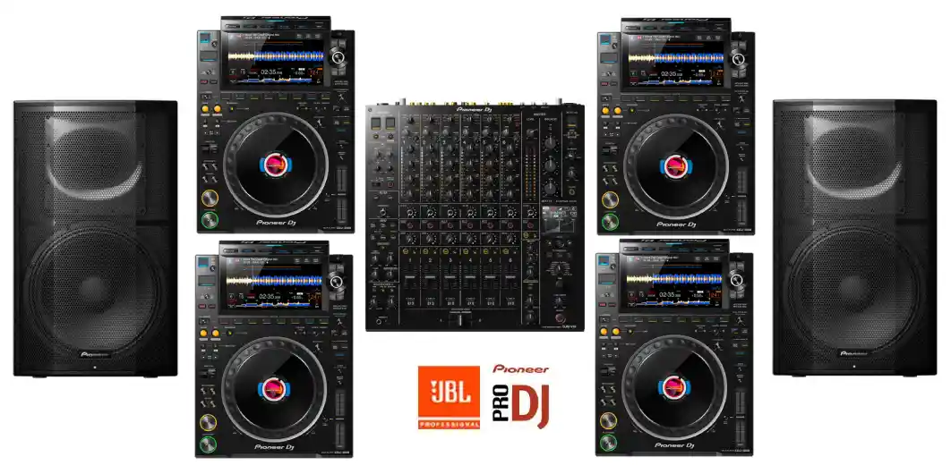 Lautspreche Pioneer PRXS + DJM v10  + 4xCDJ 3000